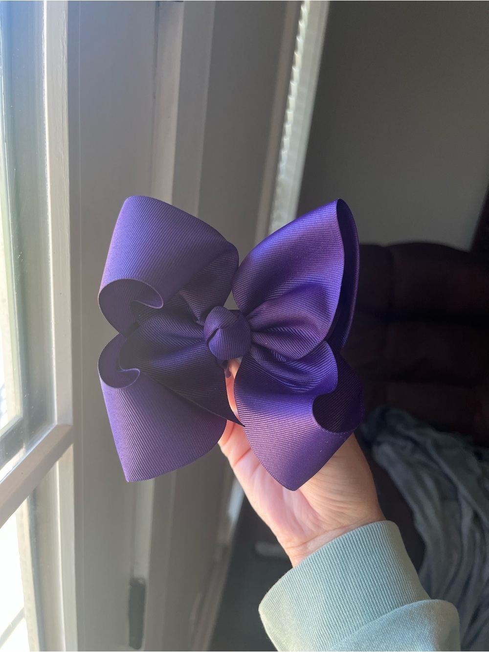 Large Purple Grosgrain Hair Bow